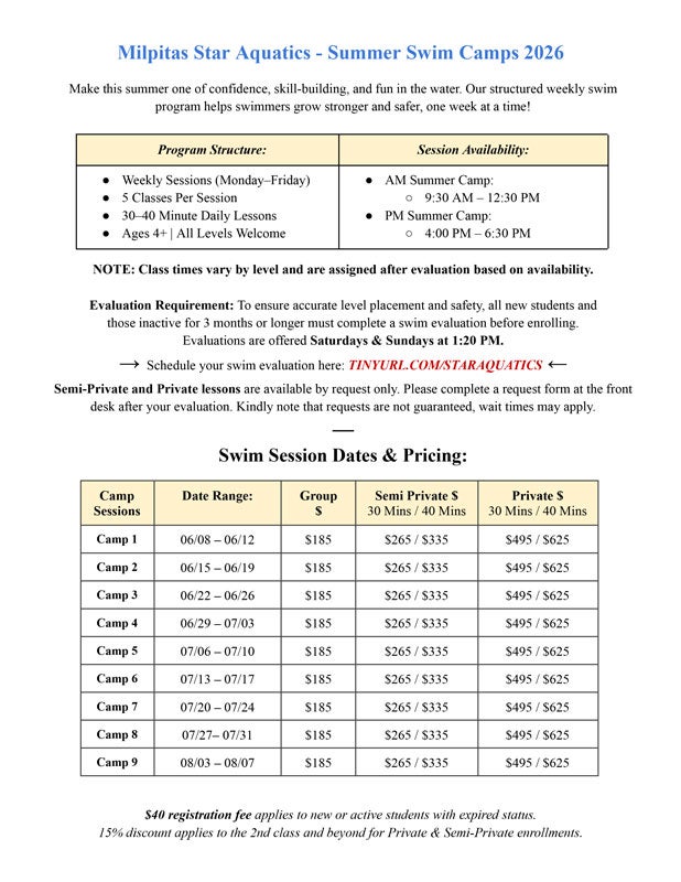 MSTA Summer Camp Info Sheet 1